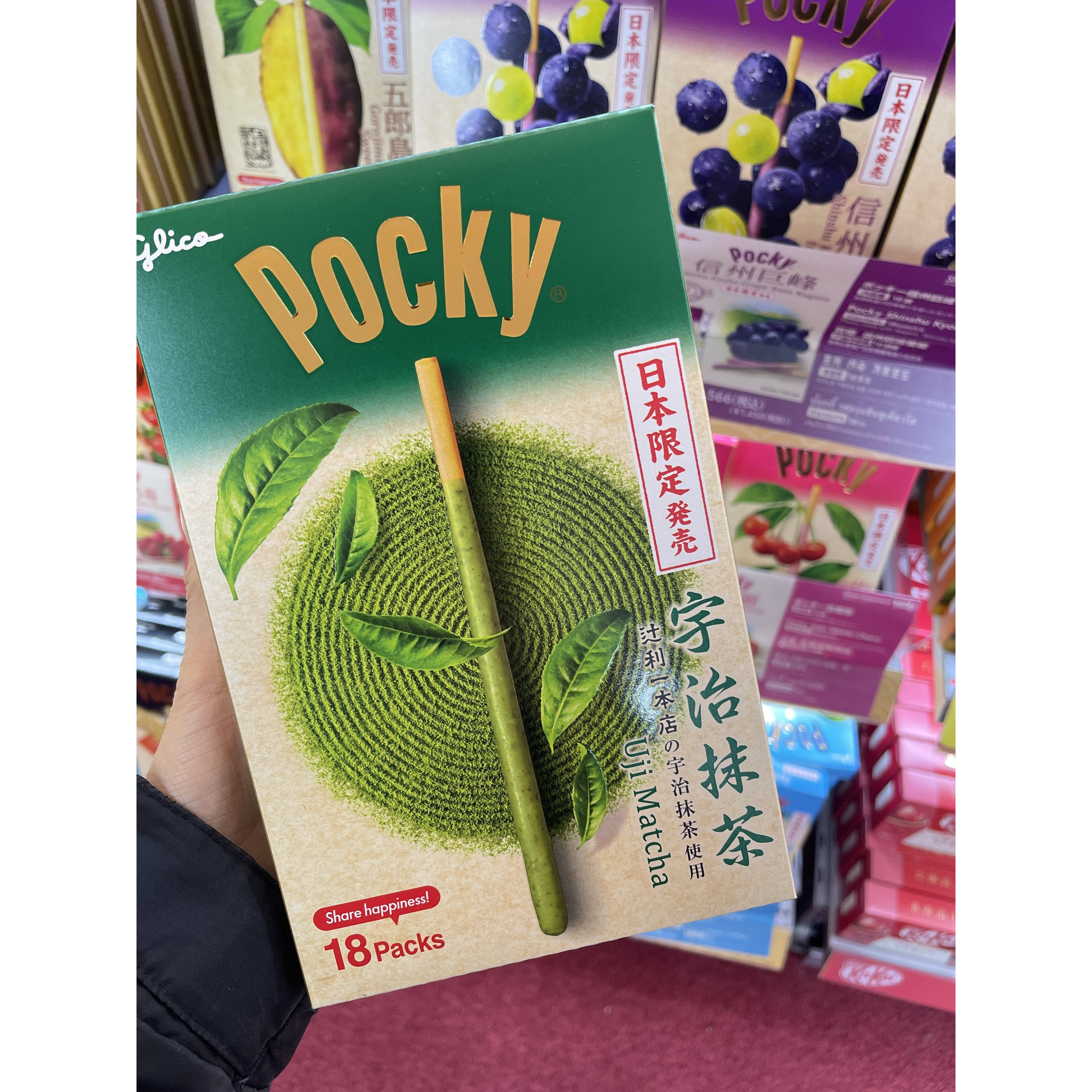 日本代购格力高百奇pocky巨型巧克力饼干棒地域限定宇治抹茶曲奇