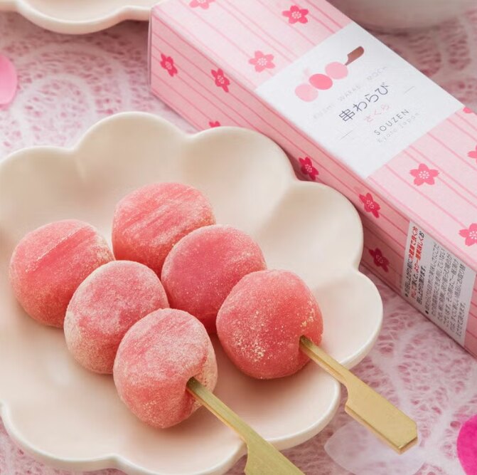 【人气好吃】日本抹茶巧克力大豆粉蕨饼大幅串甜品日式点心图片