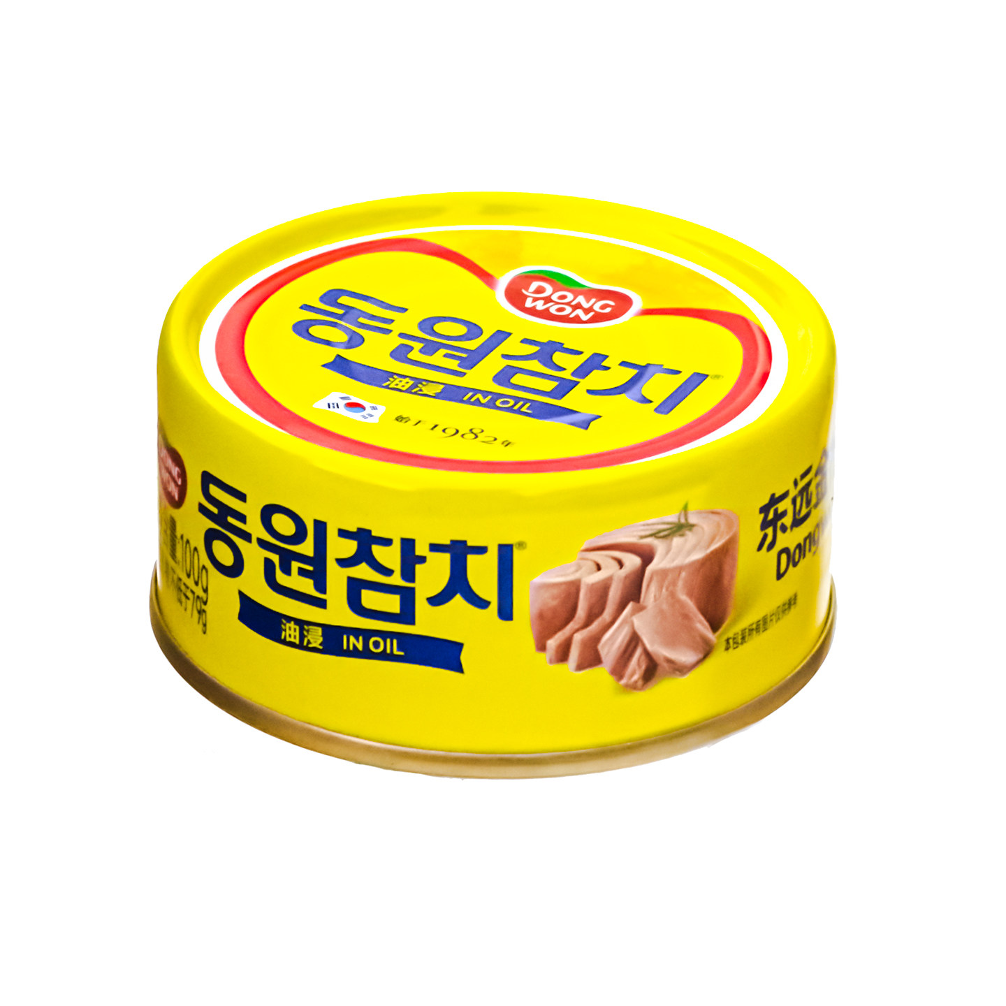韩国DONGWON/东远原味油浸金枪鱼罐头可用于寿司三明治捏饭团100g