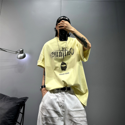 oversize落肩重磅纯棉短袖T恤男t