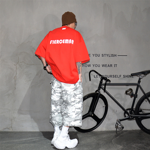 体恤衫 潮牌T半袖 t恤男oversize廓版 原创重磅350g纯棉vibe宽松短袖