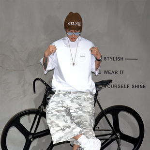 白色重磅350g纯棉宽松阔版短袖t恤男oversize潮牌痞帅半袖T恤衫夏