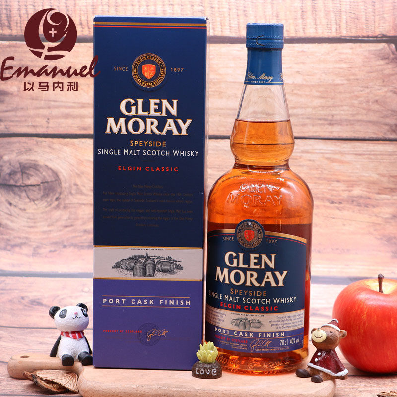 格兰莫雷 斯佩塞单一麦芽威士忌波特桶窖藏glenmoray英国进口行货