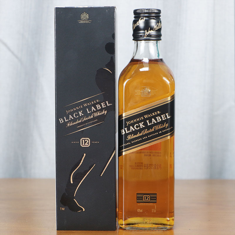 洋酒 尊尼获加黑牌威士忌 黑方威士忌 BLACK LABEL 375ml正品行货