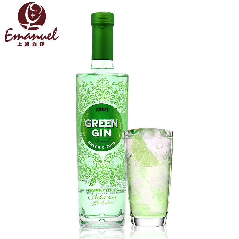 卢布斯基柑橘味金酒配制酒 绿色金酒 LUBUSKI GREEN GIN 进口洋酒 酒类 金酒/Gin 原图主图