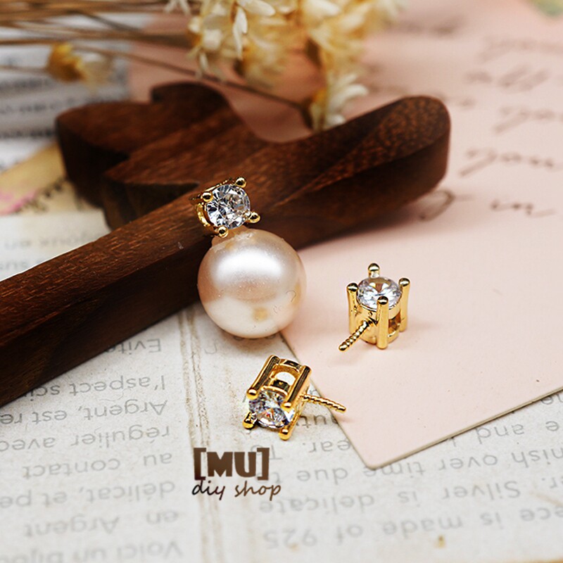 DIY 수제 보석 액세서리 일본 수입 18K 금으로 채워진 색상 보존 금도금 지르콘 양눈 바늘 PIAO 펜던트 헤드