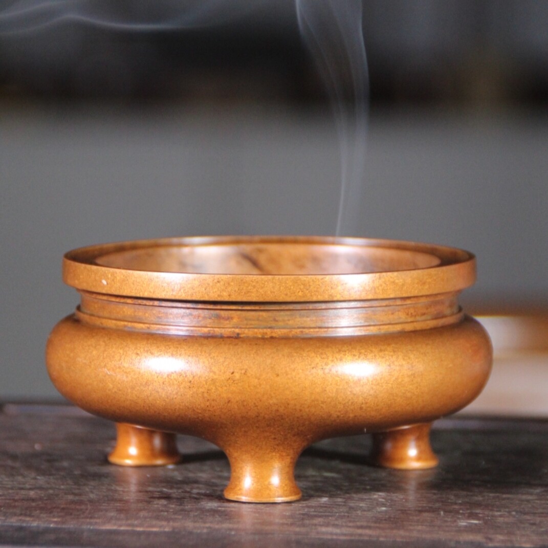 陈巧生制鳝鱼黄鬲式炉巧生炉彦岐炉香精舍宣德炉香薰炉铜炉香炉