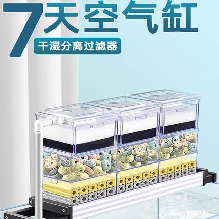 鱼缸滴流盒净水循环三合一过滤盒上置小型上滤专用顶部外置过滤器