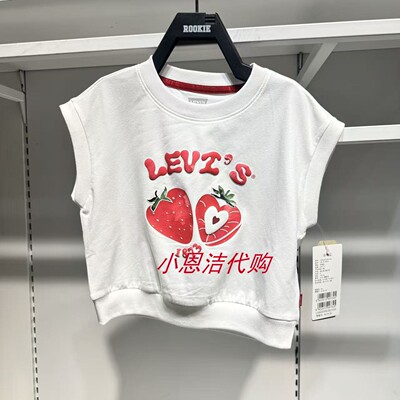 李维斯童装背心女童白色无袖T恤