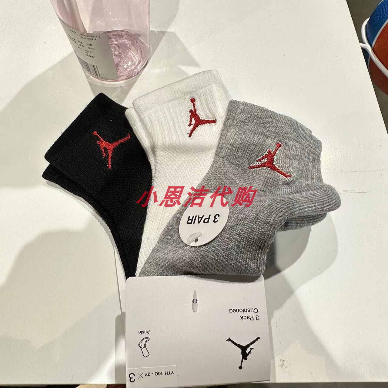 JORDAN乔丹童装正品2024年春秋儿童AJ短袜休闲时尚袜子JD2423022