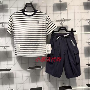 CV2522223 T恤 Converse匡威童装 25夏男女童条纹圆领纯棉运动短袖