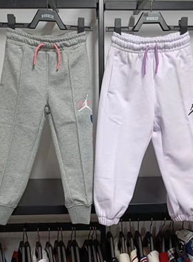 JORDAN乔丹童装2023新春款休闲印花休闲运动裤束脚长裤 JD2312064