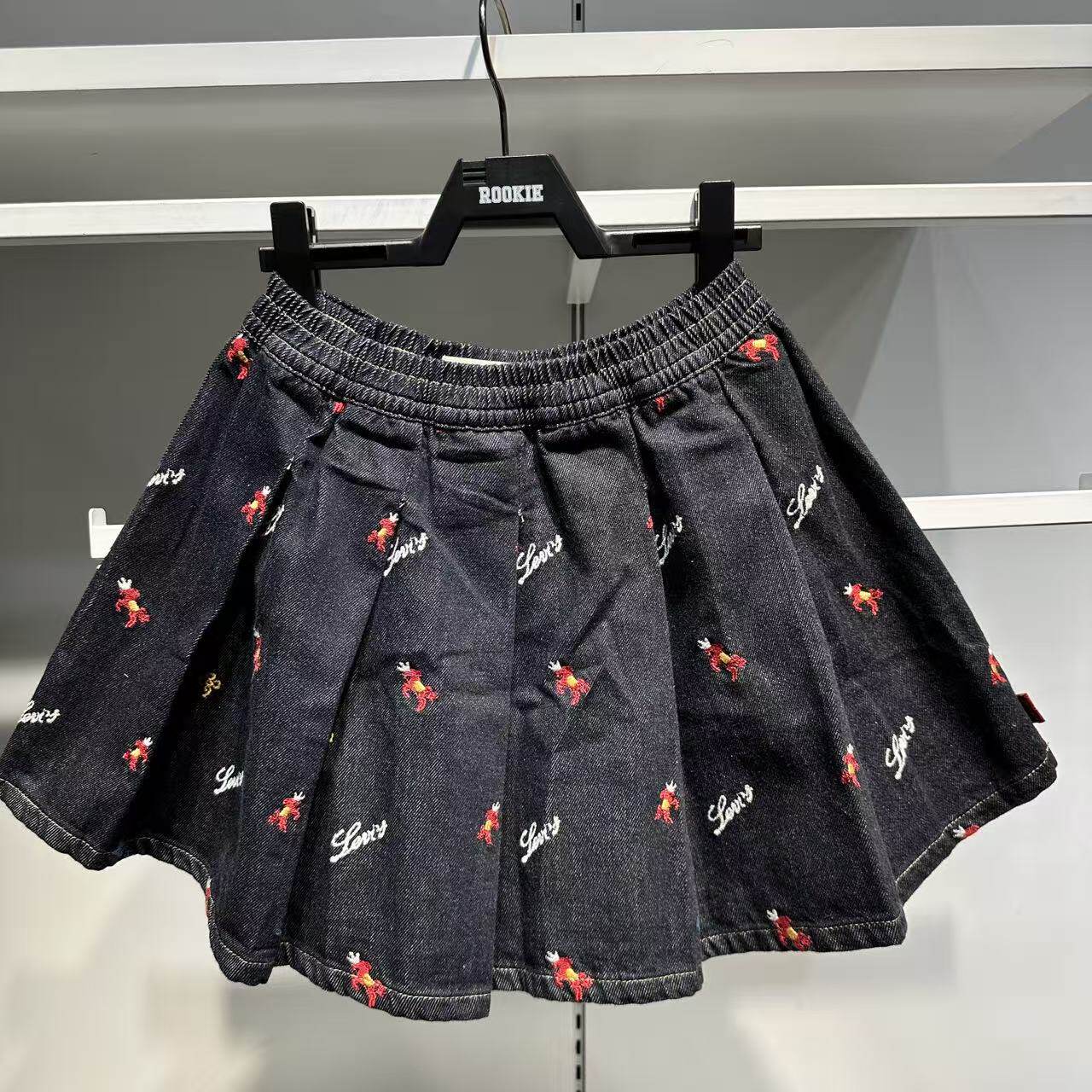 Levi's李维斯童装印花牛仔半身裙女松紧腰短裙休闲百搭 LV2612301