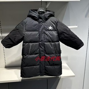 Converse匡威童装25冬长款百搭防风连帽暖羽绒服外套CV2542553