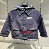 李维斯童装 连帽翻领牛仔外套LV2542076 假两件棉服男大童25冬新款