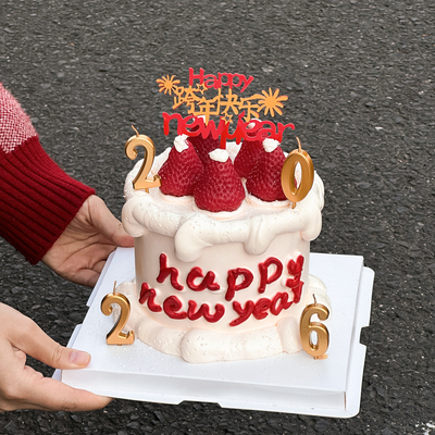 春节新年数字蜡烛蛋糕装饰