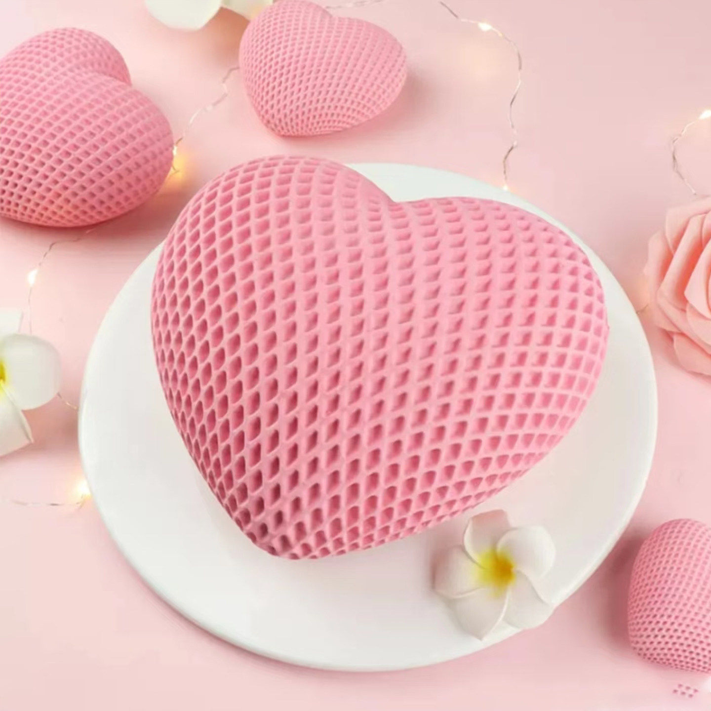 3D立体心形网格编织爱心情人节慕斯蛋糕巧克力装饰烘焙硅胶模具,厨房/烹饪用具,烘焙模具,淘宝优惠券,粉丝福利购,淘宝优惠卷