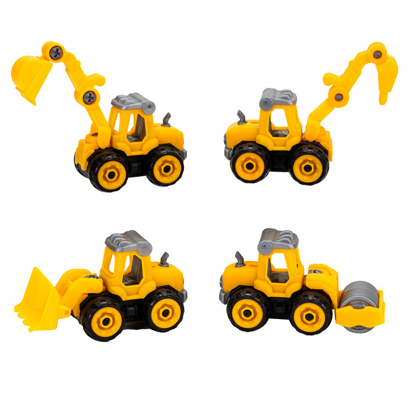 儿童工程车可拆卸套装挖土机 生日蛋糕装饰摆件烘焙主题场景装扮