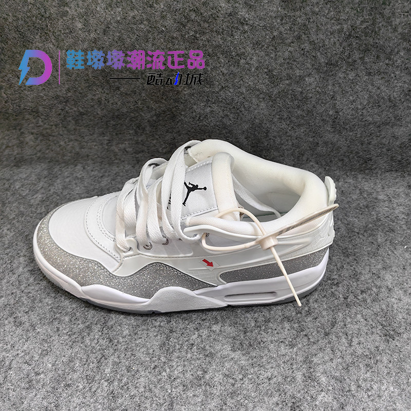 瑕疵处理Air Jordan 4 AJ4白色女子运动休闲低帮篮球鞋HQ3441-111
