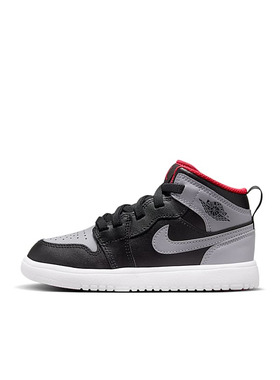 Air Jordan 1 Mid AJ1 黑灰色 中帮儿童休闲运动篮球鞋DR9745-006