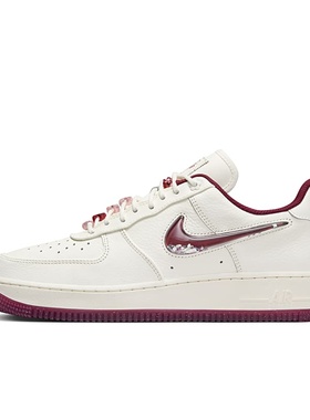 Nike Air Force 1 AF1白红色女子运动休闲舒适低帮板鞋FZ5068-161