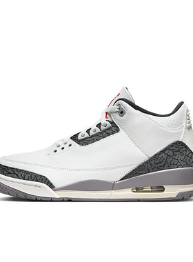 Air Jordan 3 AJ3 白灰色 男款中帮休闲运动复古篮球鞋CT8532-106