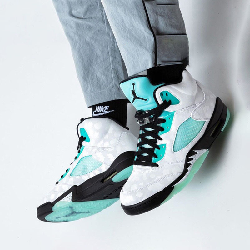Air Jordan 5 AJ5郭艾伦 雪豹 薄荷绿 3M反光 男篮球鞋CN2932-100