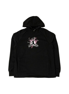 Jordan黑色男子运动休闲舒适百搭印花图案连帽长袖卫衣FN5813-010