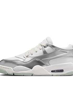 Air Jordan 4 AJ4 银白色 女款 低帮 休闲运动篮球鞋HV5972-101