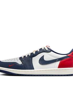 Air Jordan 1 Low AJ1 红白蓝 男款低帮潮流复古篮球鞋HQ2993-100