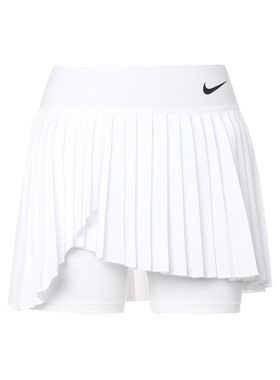 Nike Dri-fit 白色 女款 纯色LOGO 休闲网球短裙DR6850-100