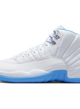 Air Jordan 12 AJ12 白蓝色 男款 高帮复古休闲篮球鞋CT8013-112