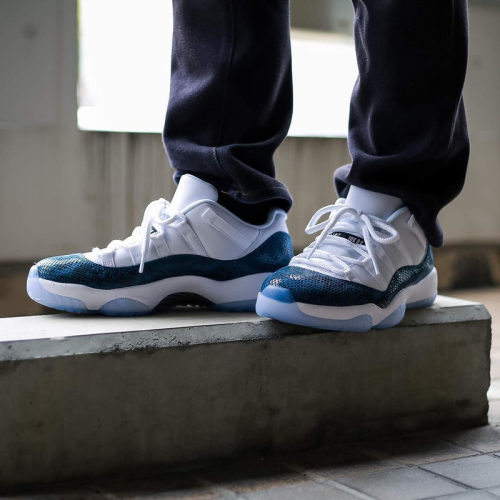 Air Jordan 11 AJ11 男 蓝蛇 蛇纹 低帮休闲篮球鞋CD6846-102