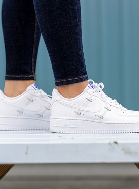 Nike Air Force 1 AF1 空军一号 四钩 白蓝 女低帮板鞋CT1990-100