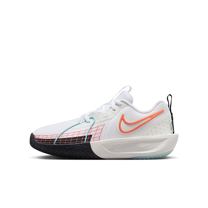 Nike白橙色GS低帮休闲篮球鞋