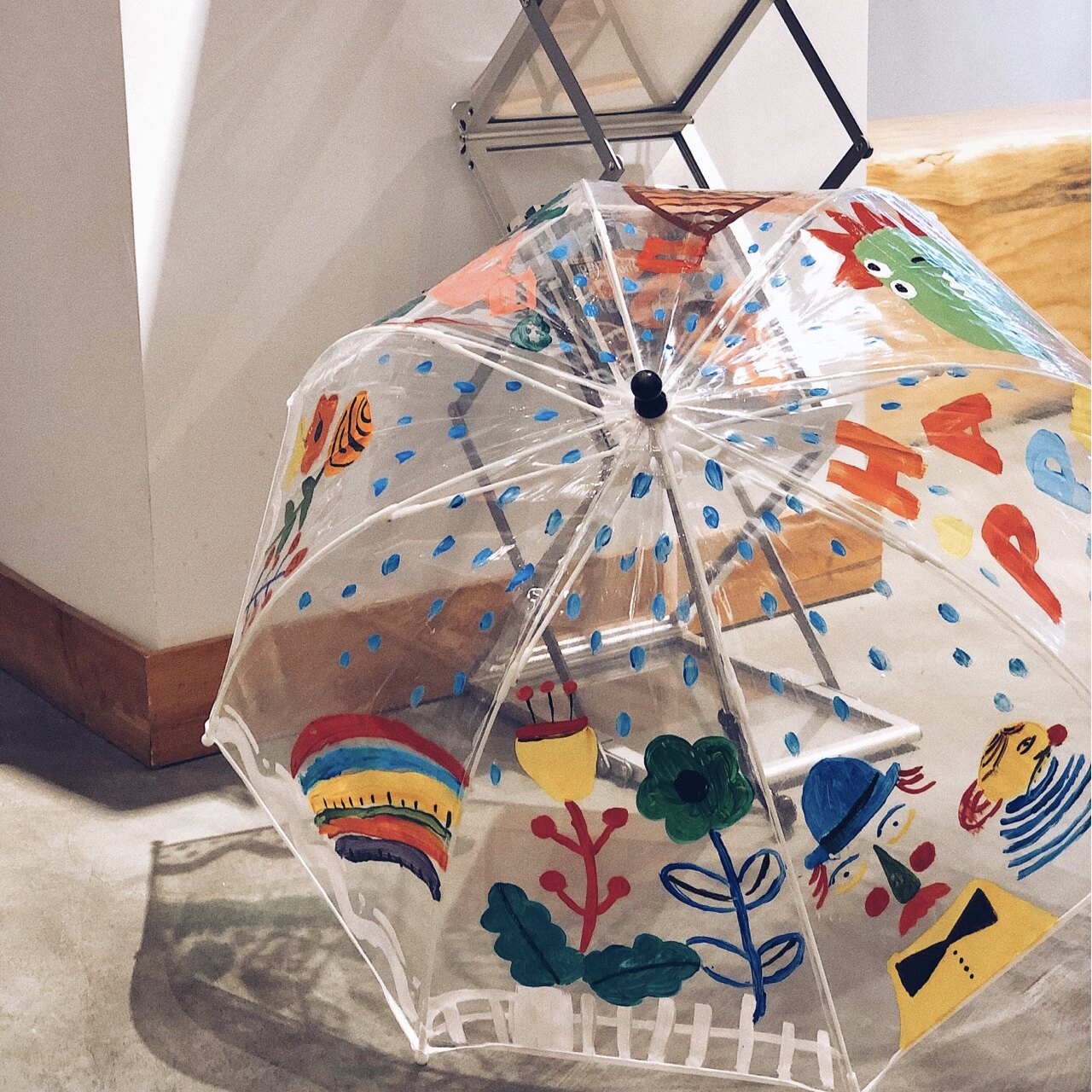 儿童涂鸦绘画伞空白画画雨伞diy材料手工制作幼儿园活动道具小伞