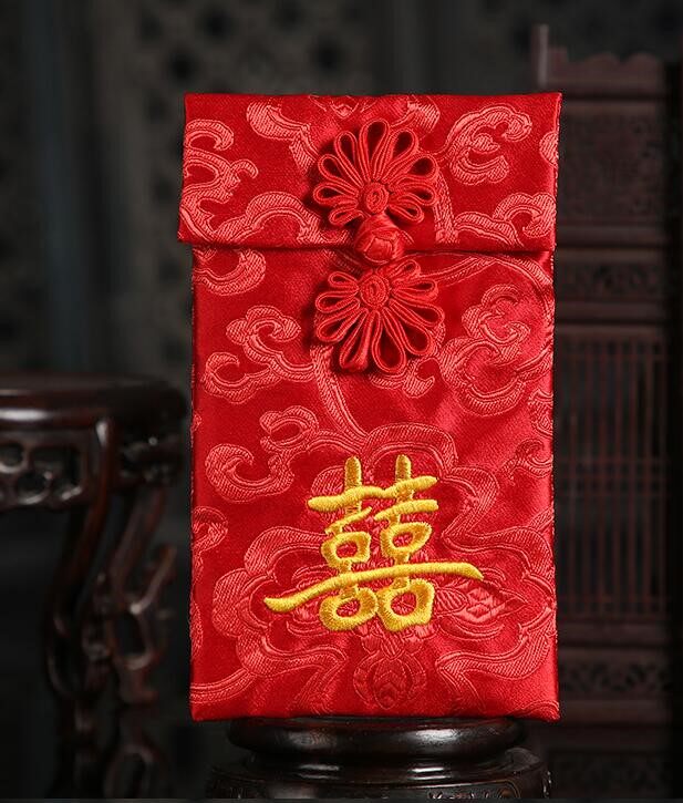 1* silk red envelope hongbao card envelopes gift lucky money