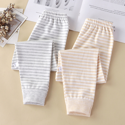 儿童无骨彩棉秋裤男女童春秋季家居服睡裤宝宝无痕棉毛打底线裤