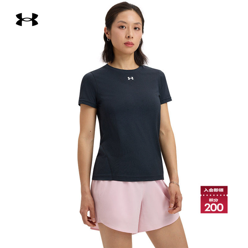 安德玛官方UA春夏Vanish Seamless女宽松训练健身短袖T恤1384406