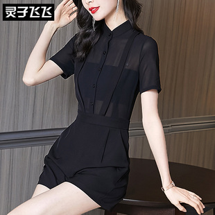 小个子夏装 套装 搭配网红炸街减龄时尚 连体连衣裤 女 短裤 2021年新款