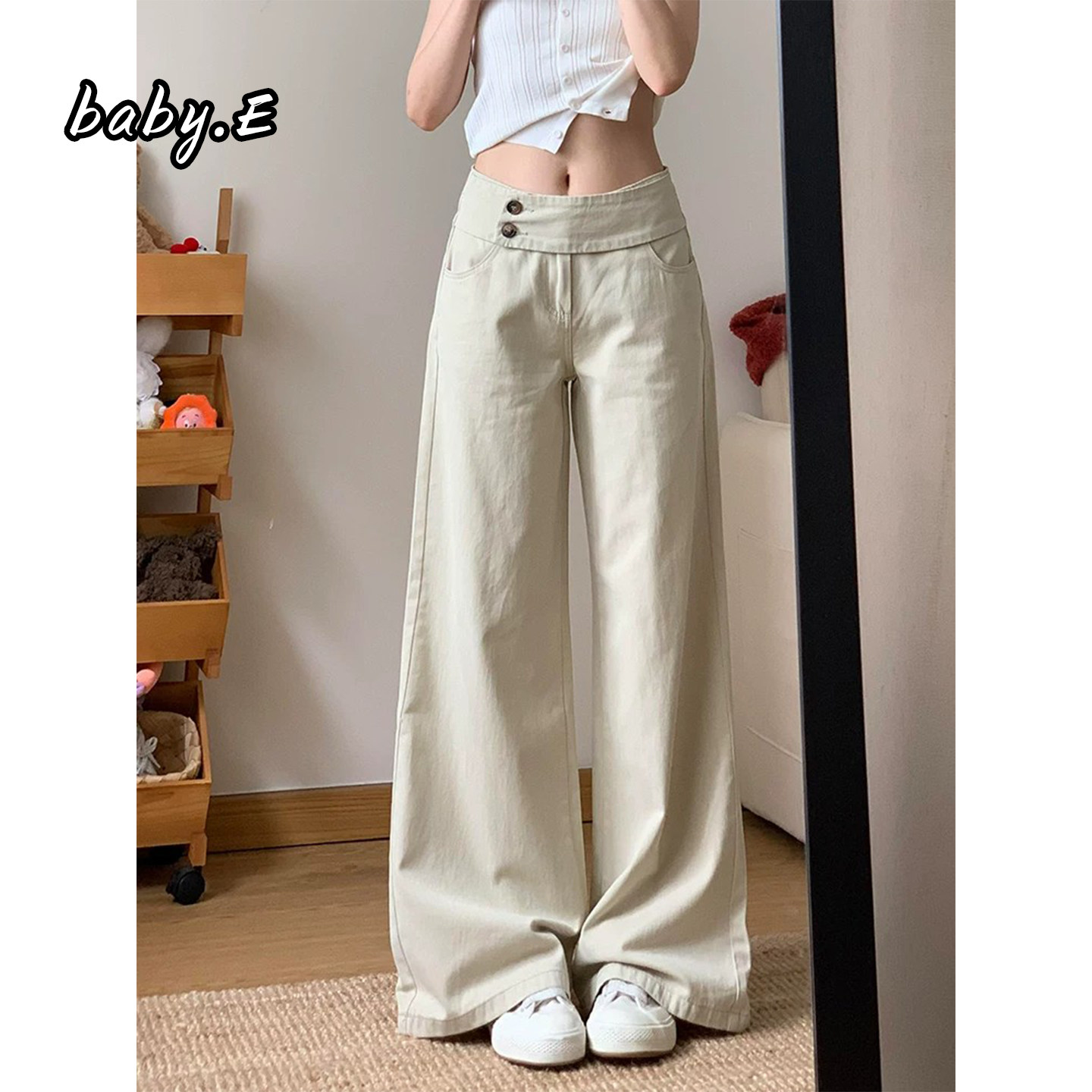 纯棉老钱风阔腿牛仔裤女2026夏季薄款宽松弛感遮胯显瘦直筒拖地裤