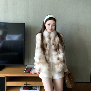 环保毛皮草年轻款 韩女云朵马甲 百搭马甲女冬 仿狐狸毛 秋冬新款