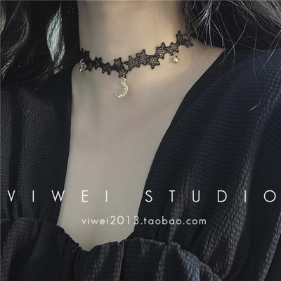 VIWEI星月蕾丝百搭女choker项圈
