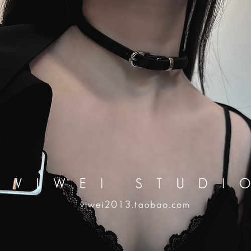 BASECHOKER1cmpu皮锁扣锁骨链