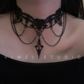 「华丽巴洛克」暗黑Lolita哥特洛丽塔蕾丝万圣choker十字架锁骨链