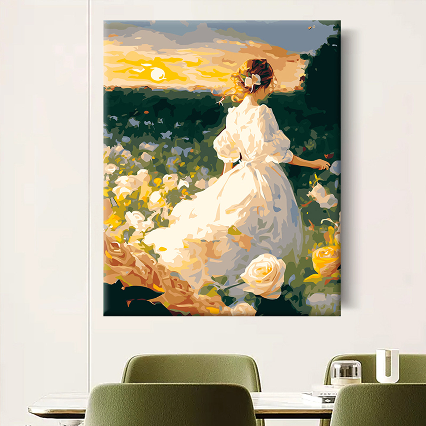 数字油画diy填色画人物高级感生日礼品手工背影画画填充油彩手绘图片