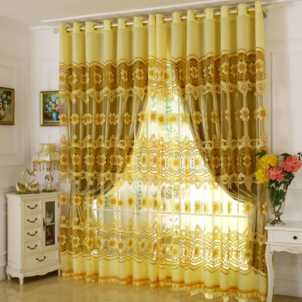 现代简约欧式镂空窗纱窗帘 客厅卧室定制成品遮光窗帘特价清仓