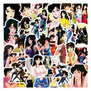 50张卡通Cat Eye猫眼三姐妹贴纸笔记本手机壳平板保温杯diy贴纸