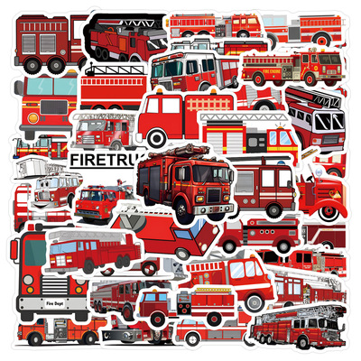 55张FireTruck消防车卡通贴画