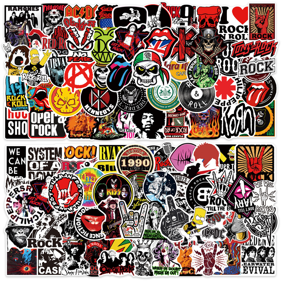 100张嘻哈说唱ROCK标志防水贴画